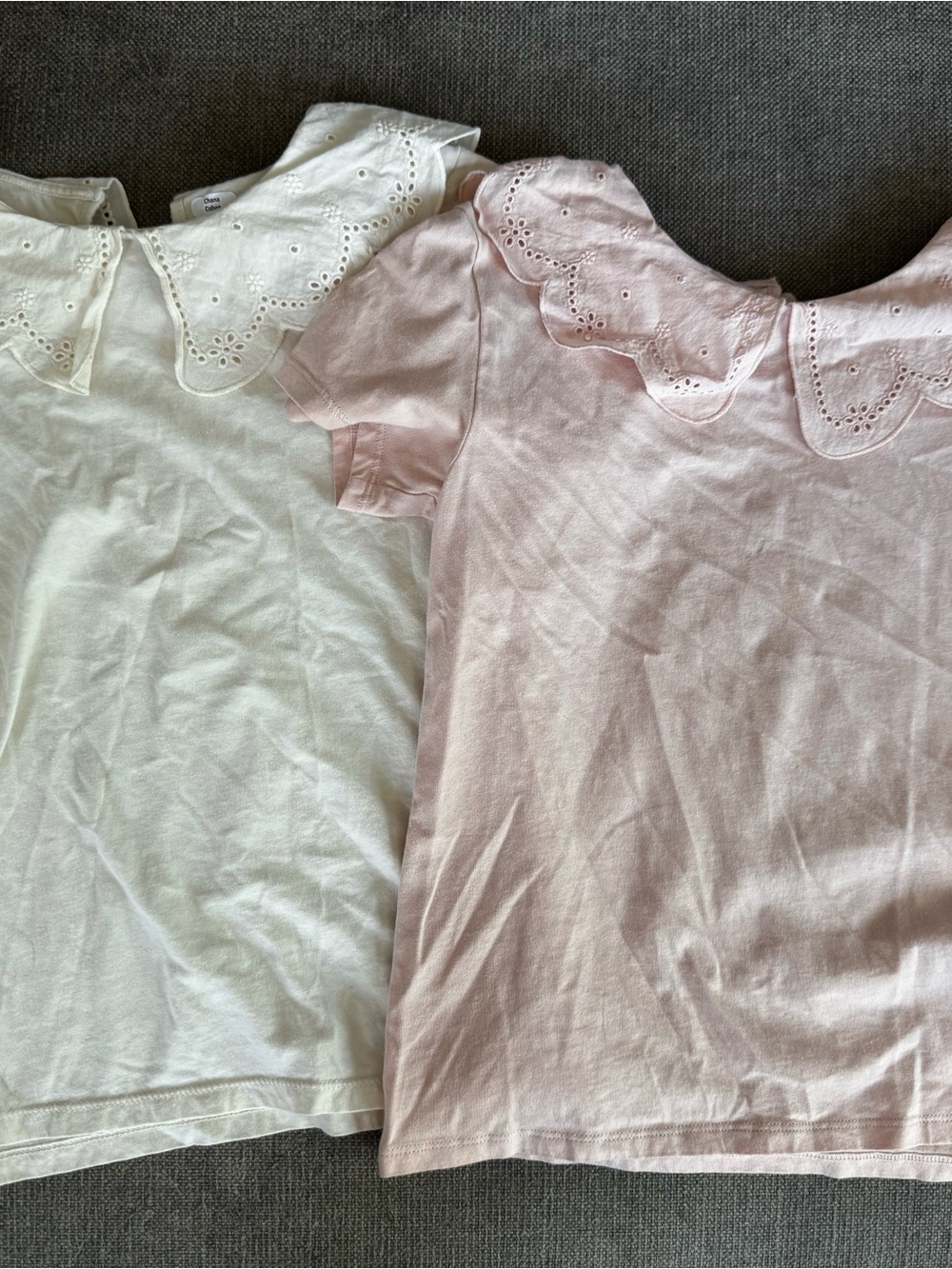 Bundle of girls White and Light Pink collared tops - H&M, SHEIN